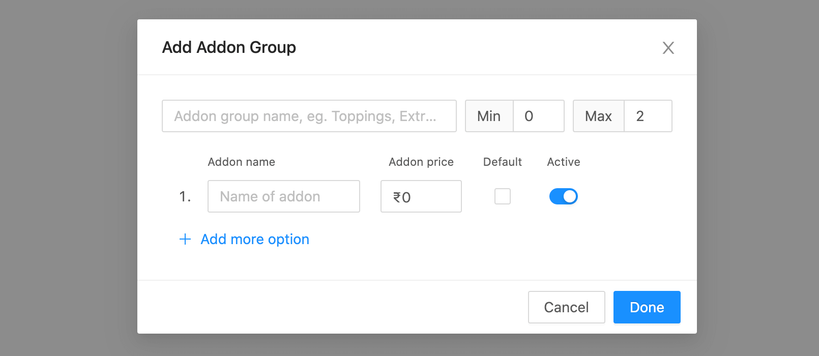 Addon groups